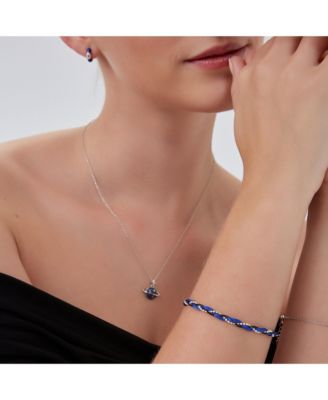 Braided Rope Sterling Silver Beaded Chain Bracelet