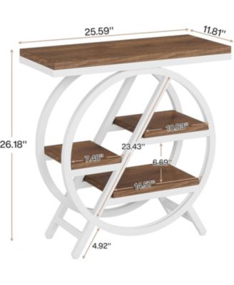 End Table, 3-Tier Faux Marble Side Table with Storage, Wood Narrow Sofa Side Table, Modern Nightstand and Bedside Table