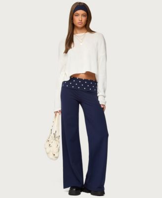 Women's Reeva Polka Dot Fold Over Pants