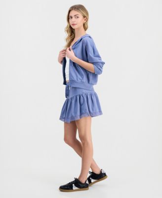 Juniors' Crochet Mini Skirt