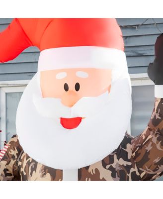 8' Lighted Display Camo Santa Claus Inflatable Yard Decor