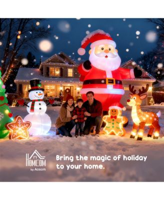 8' Lighted Display Camo Santa Claus Inflatable Yard Decor