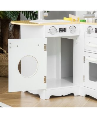 Wooden Big Kitchen Playset for Kids with Tons of Storage, Sound Effect