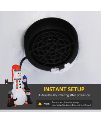 6' Lighted Snowman 3 Penguin Inflatable Yard Decor Holiday