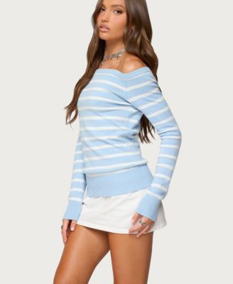 Women's Lori Striped Off Shoulder Sweater