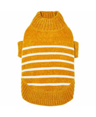 Ultra-soft Chenille Classy Striped Tutleneck Dog Sweater