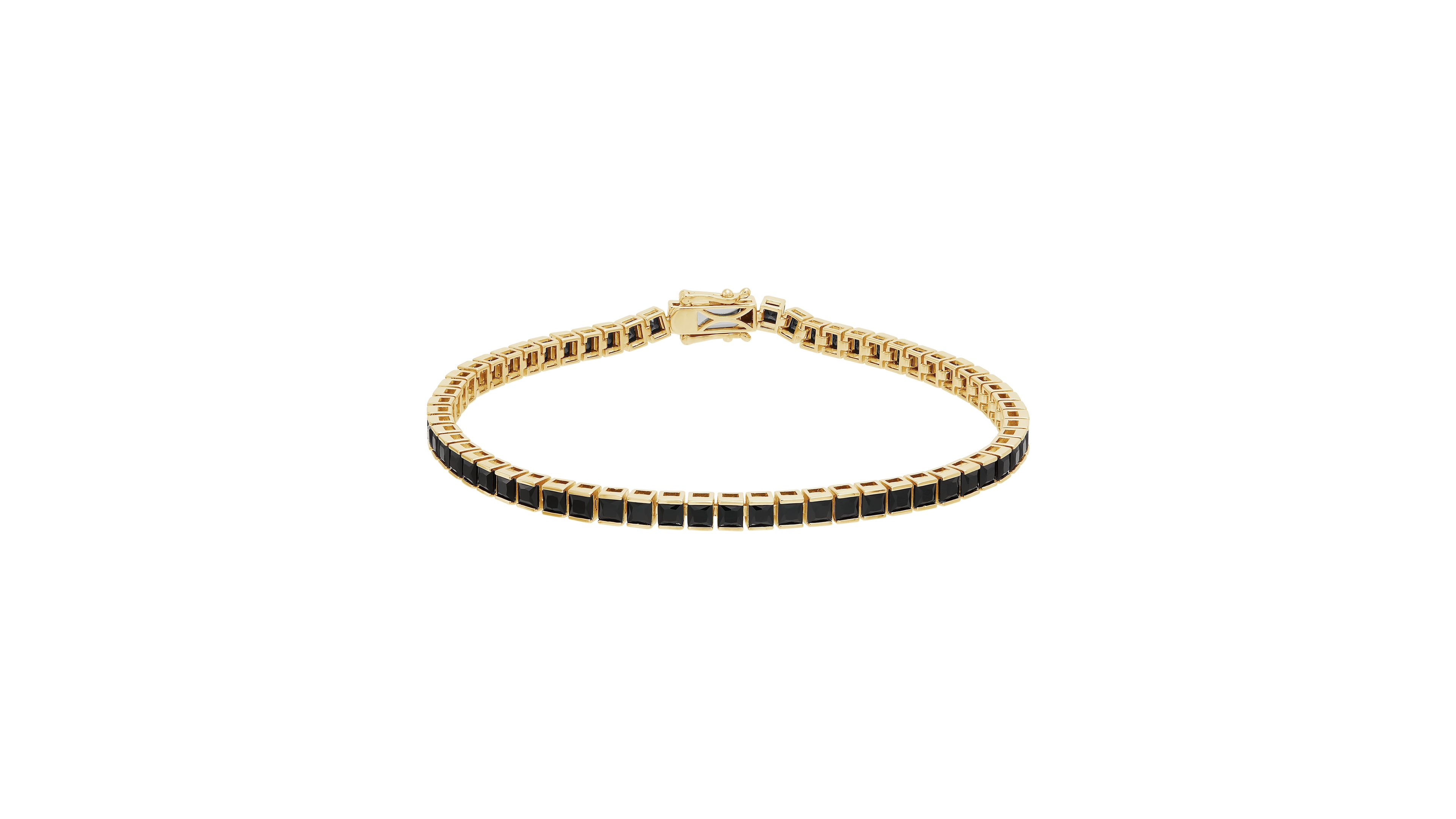 Macy's Onyx Bracelet (12-5/8 ct. t.w.) in 14k Yellow Gold-Plated Sterling Silver