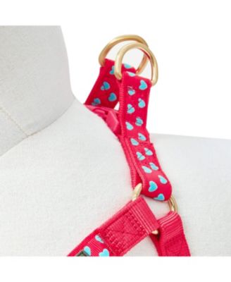 Velvety Polka Dot Dog Step-in Harness with with Bow