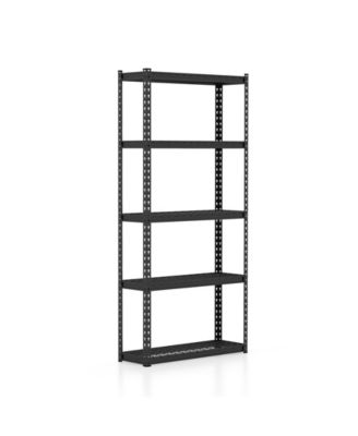 5-Tier Metal Shelving Unit with Anti-slip Foot Pad Height Adjustable Shelves for Garage-S