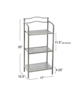 3-Tier Metal Bathroom Storage Shelf, Silver