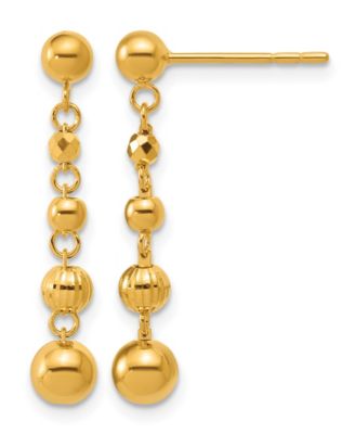 Beaded Drop Earrings in 24k Yellow Gold