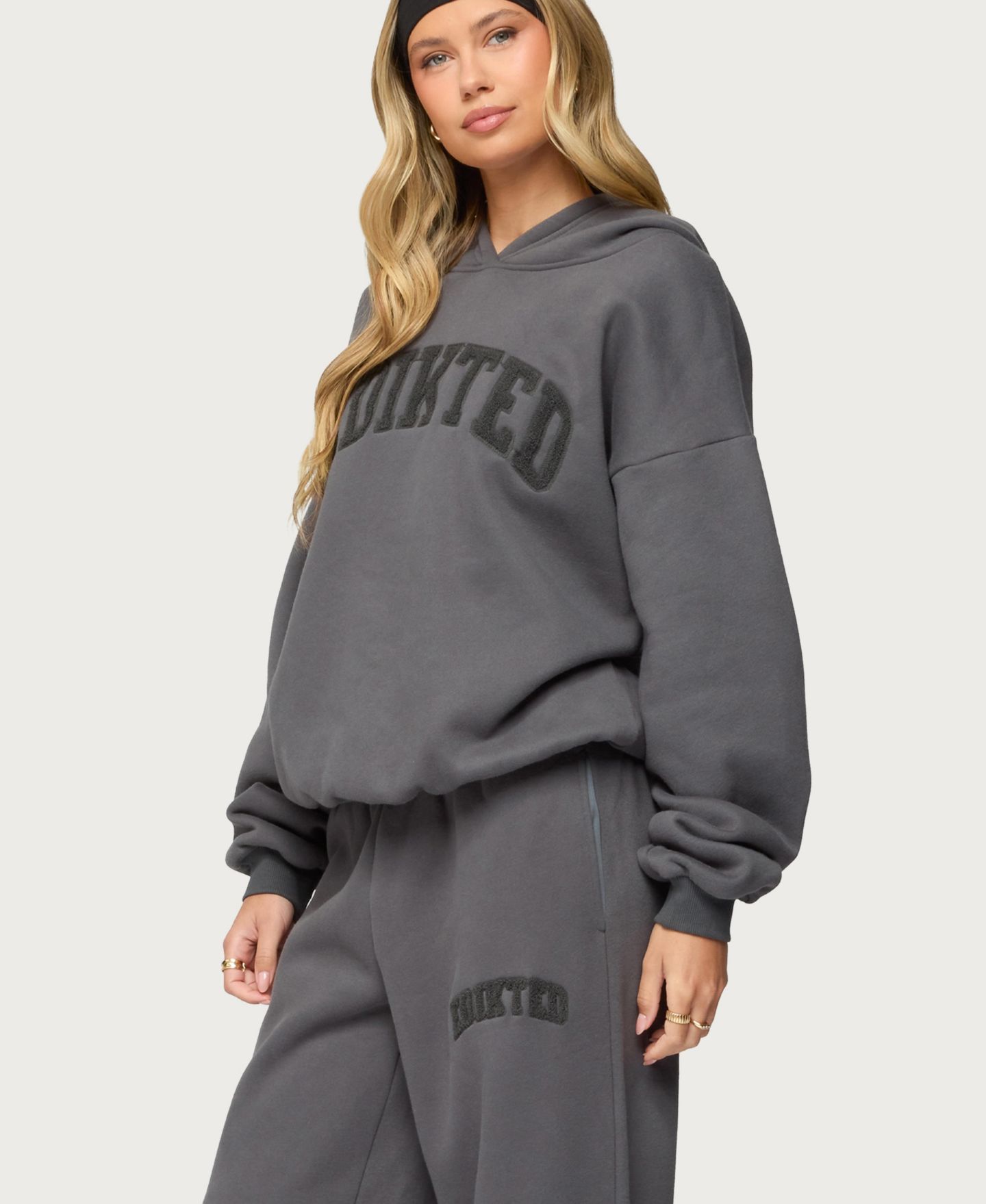 Женское худи Edikted To You Oversized, цвет: Тёмный серый — фото 4