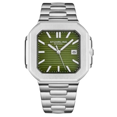 Men s Quartz Modulus 4064 Watch Brushed Steel Integrated Bracelet 43 mm Square Case