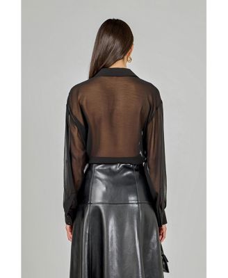 Women's Floral Detail Shirt Blouse