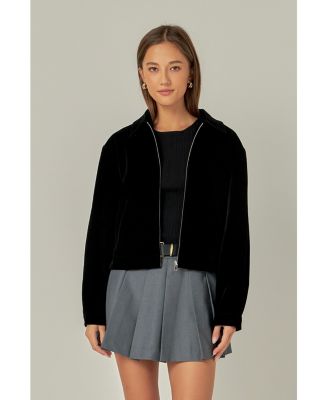 Women's Velvet Bomber Jacket