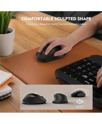 Wireless Keyboard and Mouse Combo - 2.4G Cordless Set for Computer, Laptop, PC - Black.