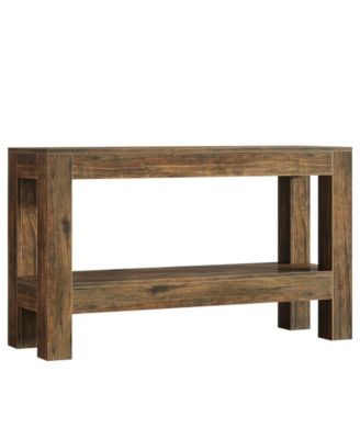 63-Inch Wood Entryway Table, Long Farmhouse Narrow Console Table for Living Room