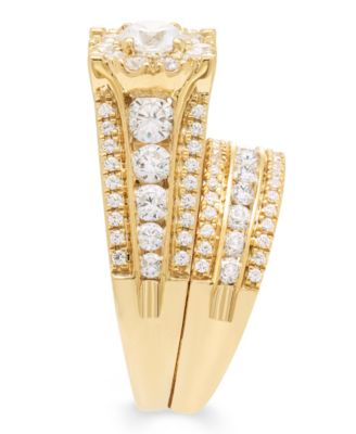 Diamond Halo Bridal Set (2 ct. t.w.) in 14k White or Yellow Gold