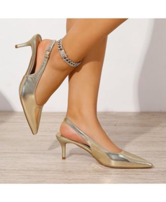 Fancy Slingback Kitten Heels