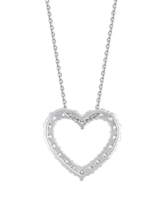 Diamond (1 ct. t.w.) Heart Pendant Necklace in 14k White Gold