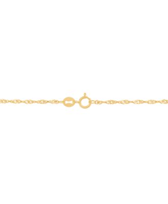 Solid Singapore Chain Necklace in 14k Yellow Gold