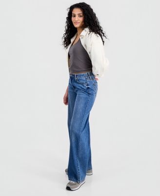 Juniors' Baggy Wide-Leg Jeans