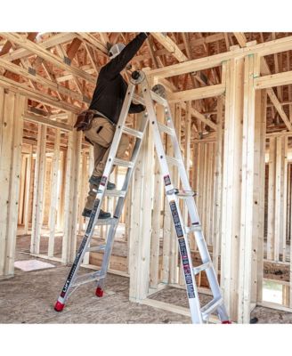 18 Foot Reach 5 in 1 Multi Position Aluminum Step Ladder, Silver