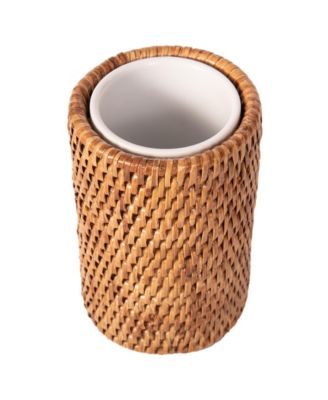 Rattan Round Tumbler with Ceramic Insert