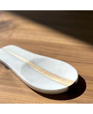 Marble and Wood Spoon Rest