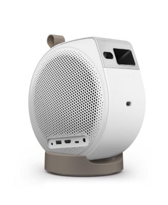 GV32 Full HD HDR LED DLP Smart Ceiling Projector, White, Bundle with Carry Case