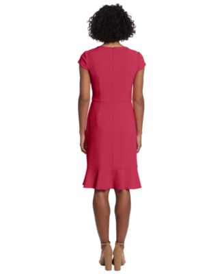 Women's Faux-Wrap Ruffle-Trim Dress