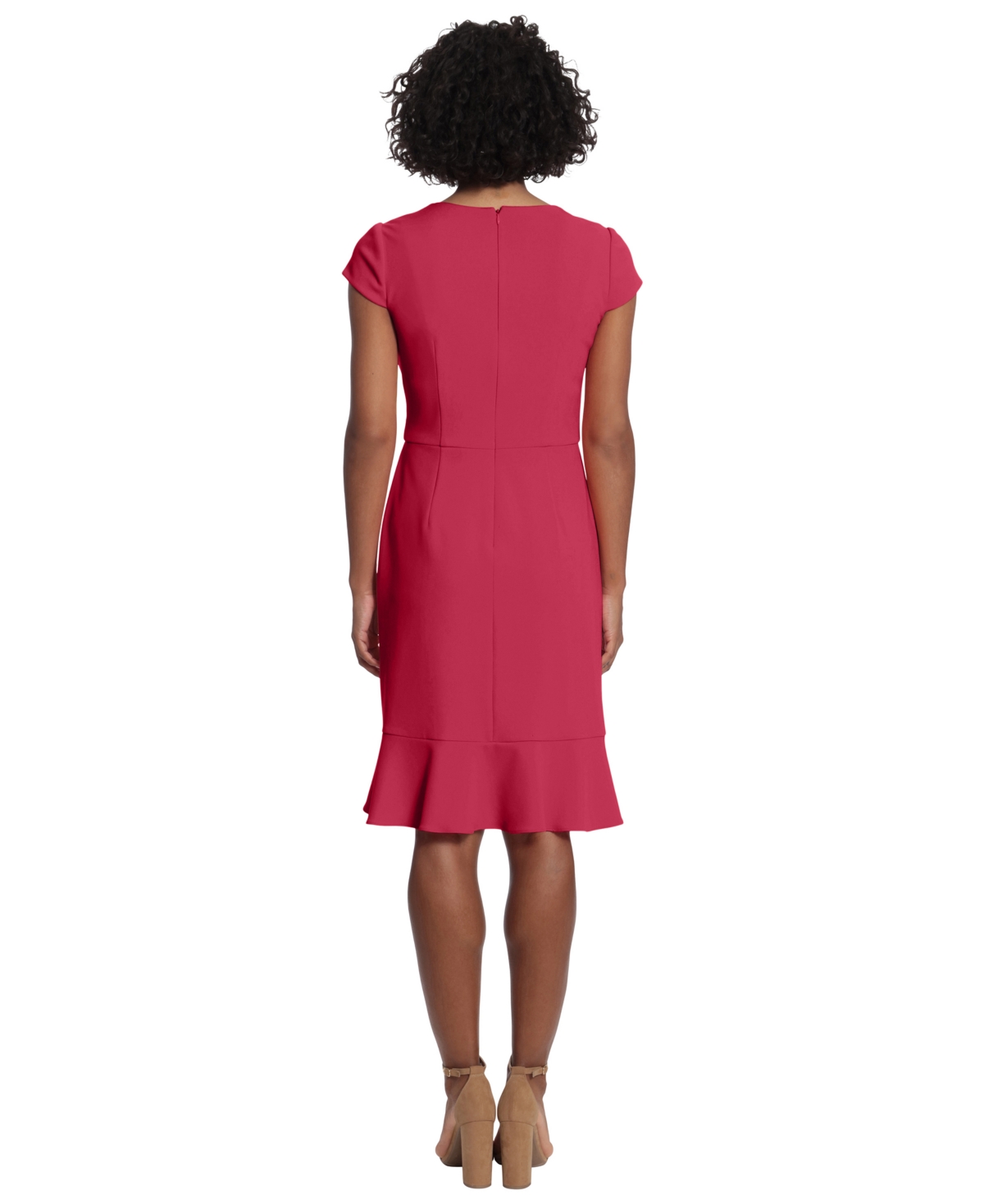 London Times Women's Faux-Wrap Ruffle-Trim Dress