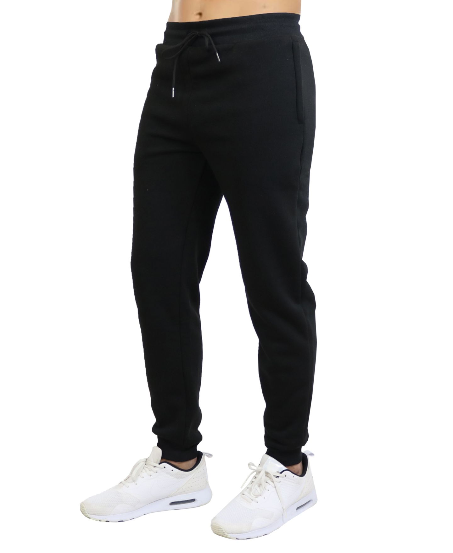 Мужские брюки Blu Rock Modern-Fit Heavyweight Jogger Sweatpants with Zipper Side Pockets, цвет: Чёрный — фото 1