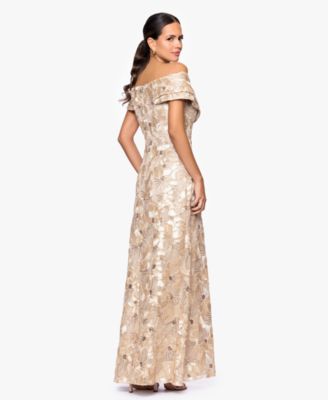 Petite Off-The-Shoulder A-Line Long Gown