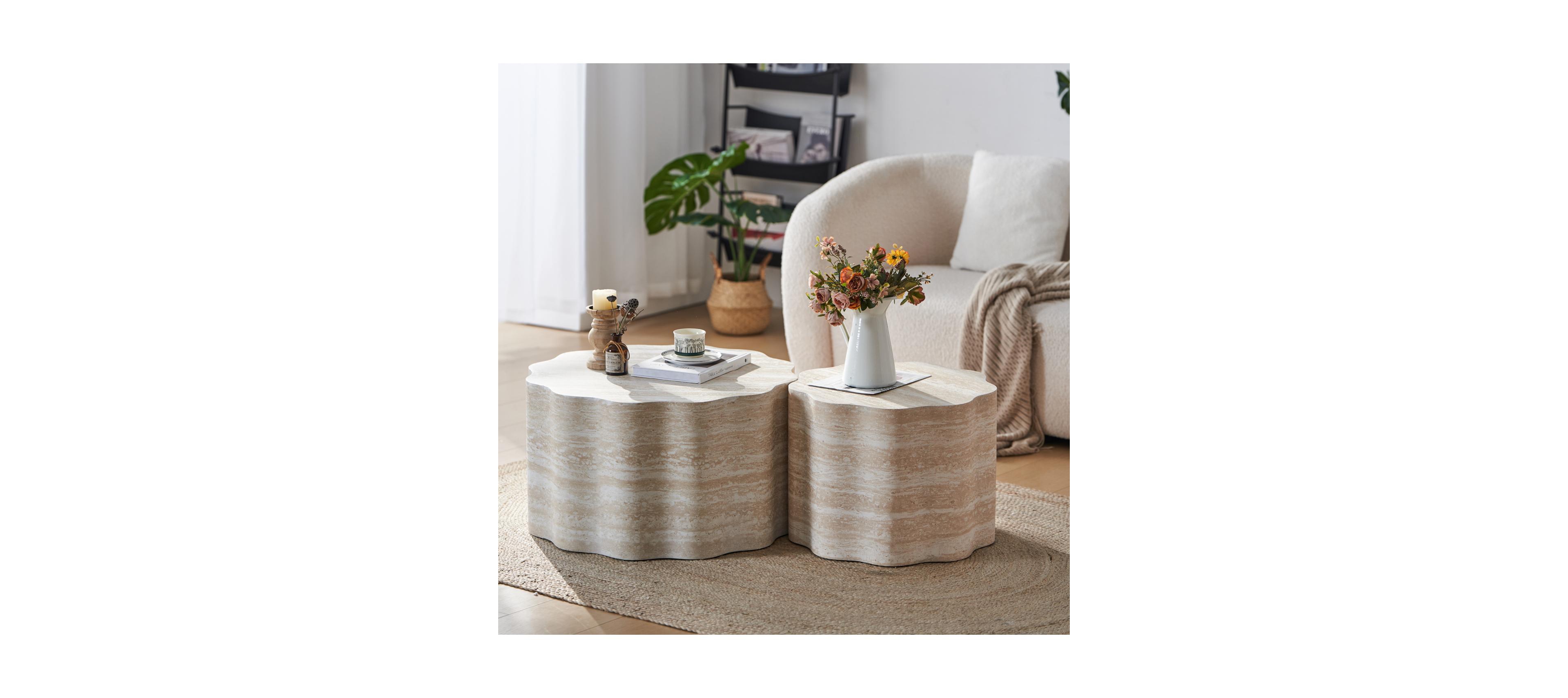 Streamdale Furniture Streamdale Set of 2 Round Coffee Tables, Modern Minimalist Side Accent End Tables