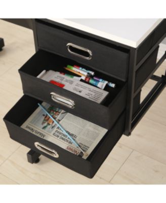 Streamdale White Adjustable Drafting Drawing Table with Stool & 3 Drawers