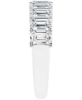 Certified Lab Grown White Diamond 9 Stone Emerald Band Ring (3 ct. t.w.) in 14k White Gold
