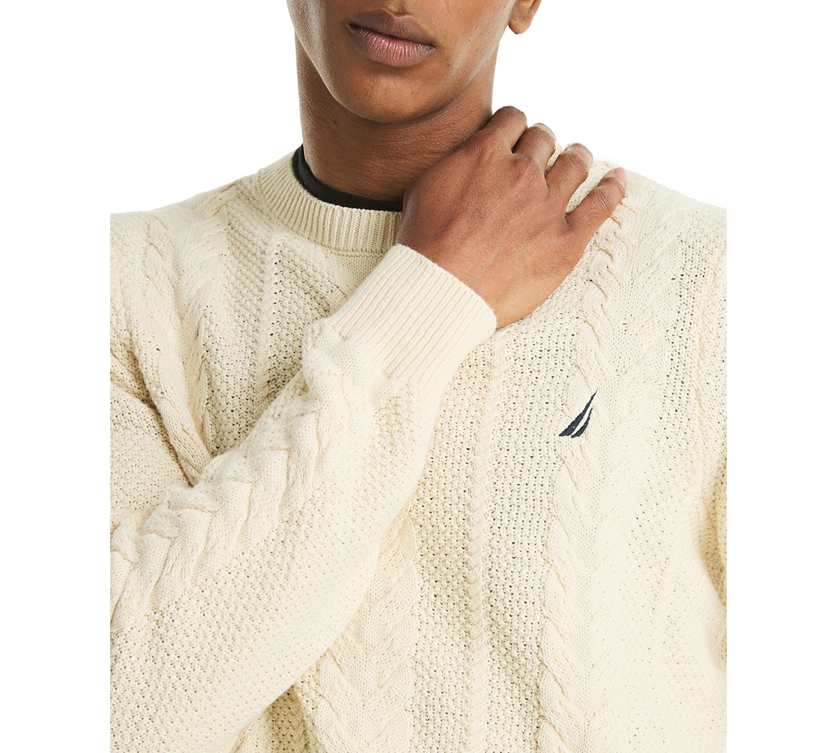 Nautica Men's Cable-Knit Crewneck Sweater