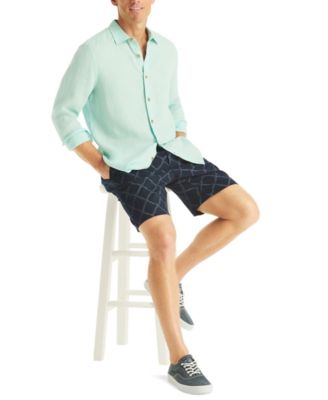 Men's Classic-Fit Spread-Collar Linen Shirt