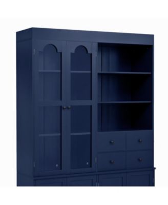 Streamdale Freestanding Buffet with Hutch - Blue, 47.2x15.7x75in