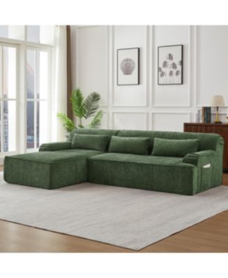 Chenille L-Shape Luxury Sectional Sofa, Comfy Sleeper Couch for Living Room