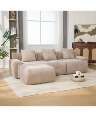 Streamdale 104.3" 4-Piece L-Shaped Upholstered Modular Sectional Sofa, Taupe