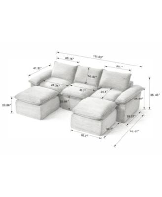 Modern corduroy cloud sofa, freely combined, comfortable sitting experience.
