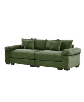 Streamdale 92" Oversized Cloud Modular Sectional Couch, Corduroy, Green