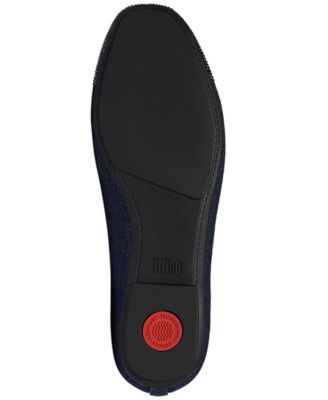 Women's Delicato Crystal Cap-Toe Denim Ballet Flats