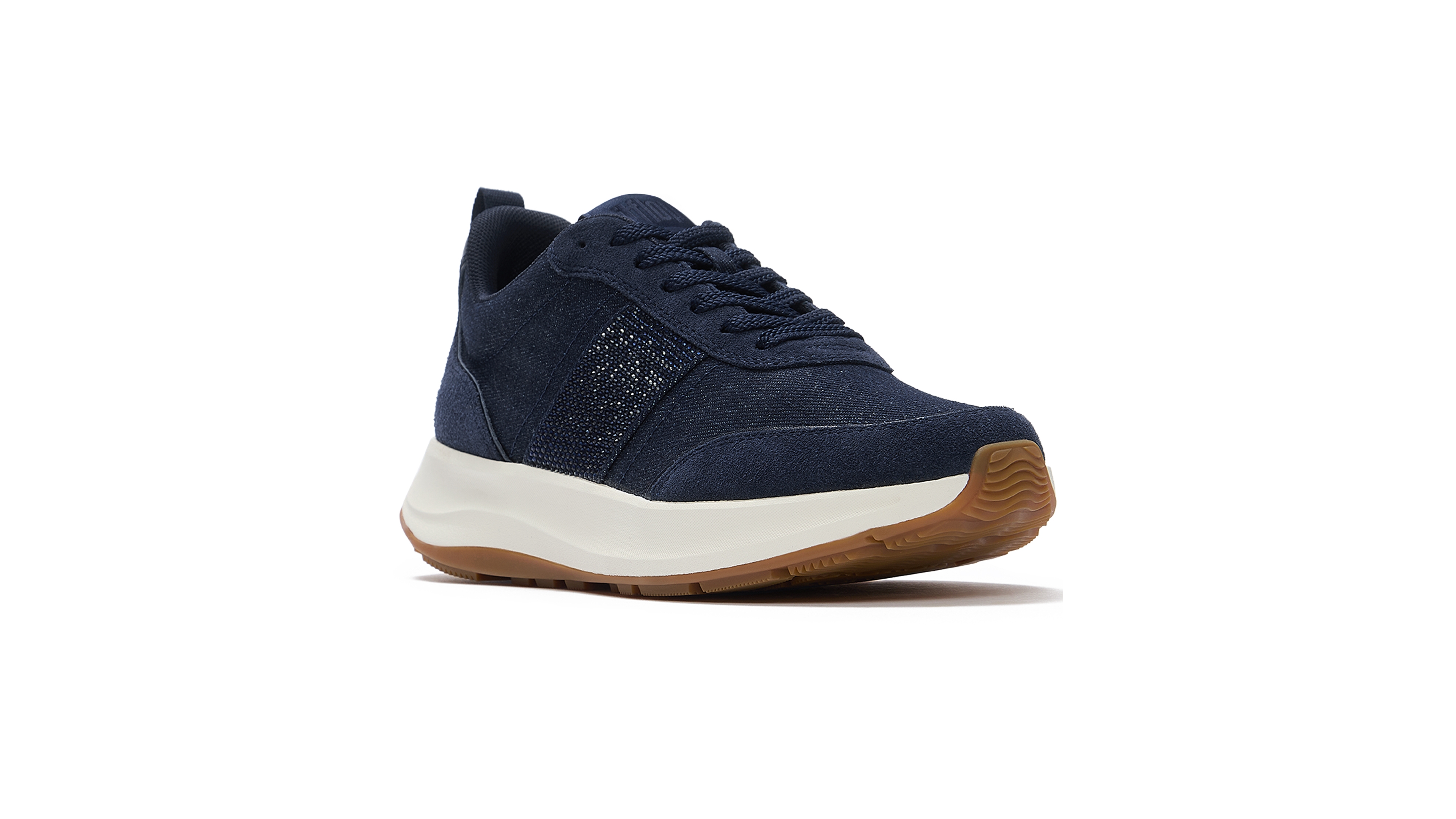 FitFlop Women's F-Mode Flow Crystal Lace-Up Denim Sneakers