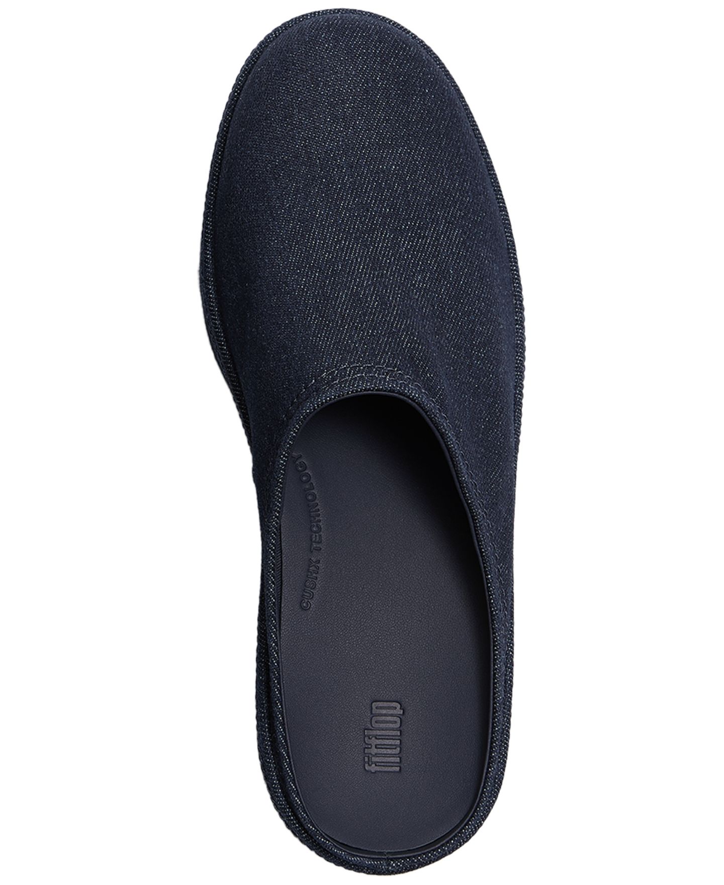 Женские сабо FitFlop Platforms Denim Heeled Slip-On Mules, цвет: Тёмный джинсовый — фото 3