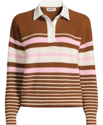 Plus Size Drifter Rugby with Woven Collar Sweater