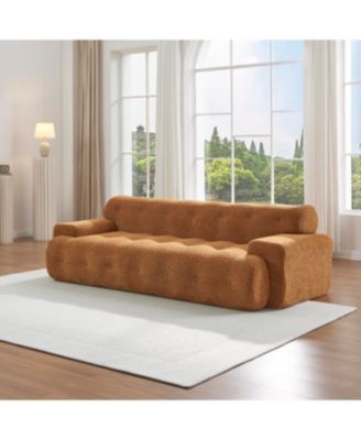 88" Cloud 3 Seater Boucle Sofa with Button Tufted Comfy Upholstered Couch, Nomad