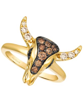 Chocolate (0.30 ct. t.w.), Nude (0.18 ct. t.w.) & Blackberry (0.03 ct. t.w.) Diamond Ring in 14k Honey Gold